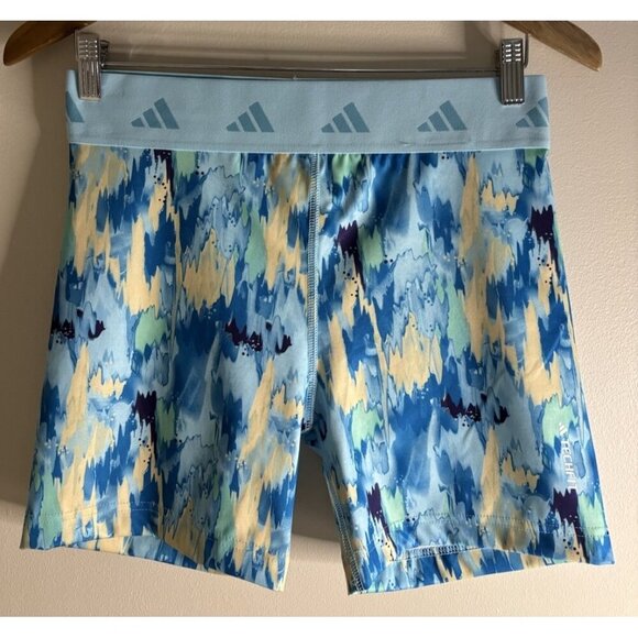 Adidas Sz Medium Techfit LYM Bike Short Tights Training Compression Bliss Blue - Picture 1 of 9